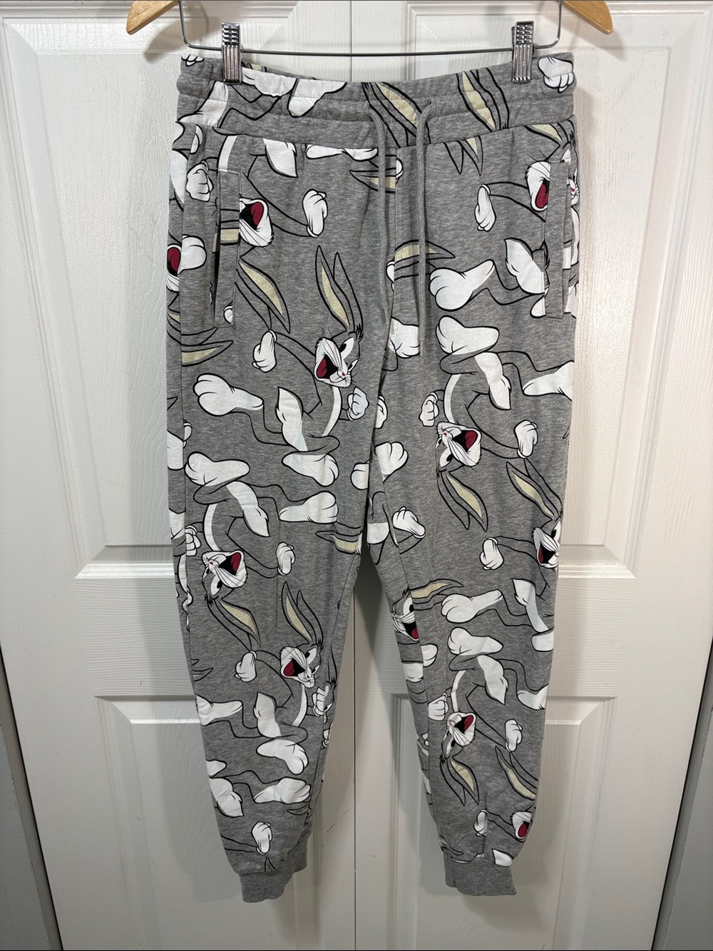 Looney Tunes Bugs Bunny Jogger Pajama Lounge Pants Gray Graphic Sweatpants
